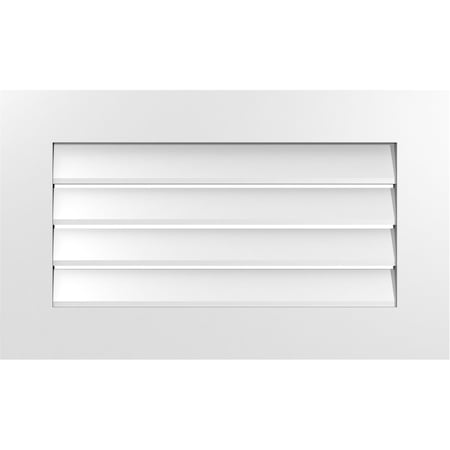 Ekena Millwork Vertical Surface Mount PVC Gable Vent: Functional, w/ 3-1/2"W x 1"P Standard Frame, 30"W x 18"H GVPVE30X1801SF